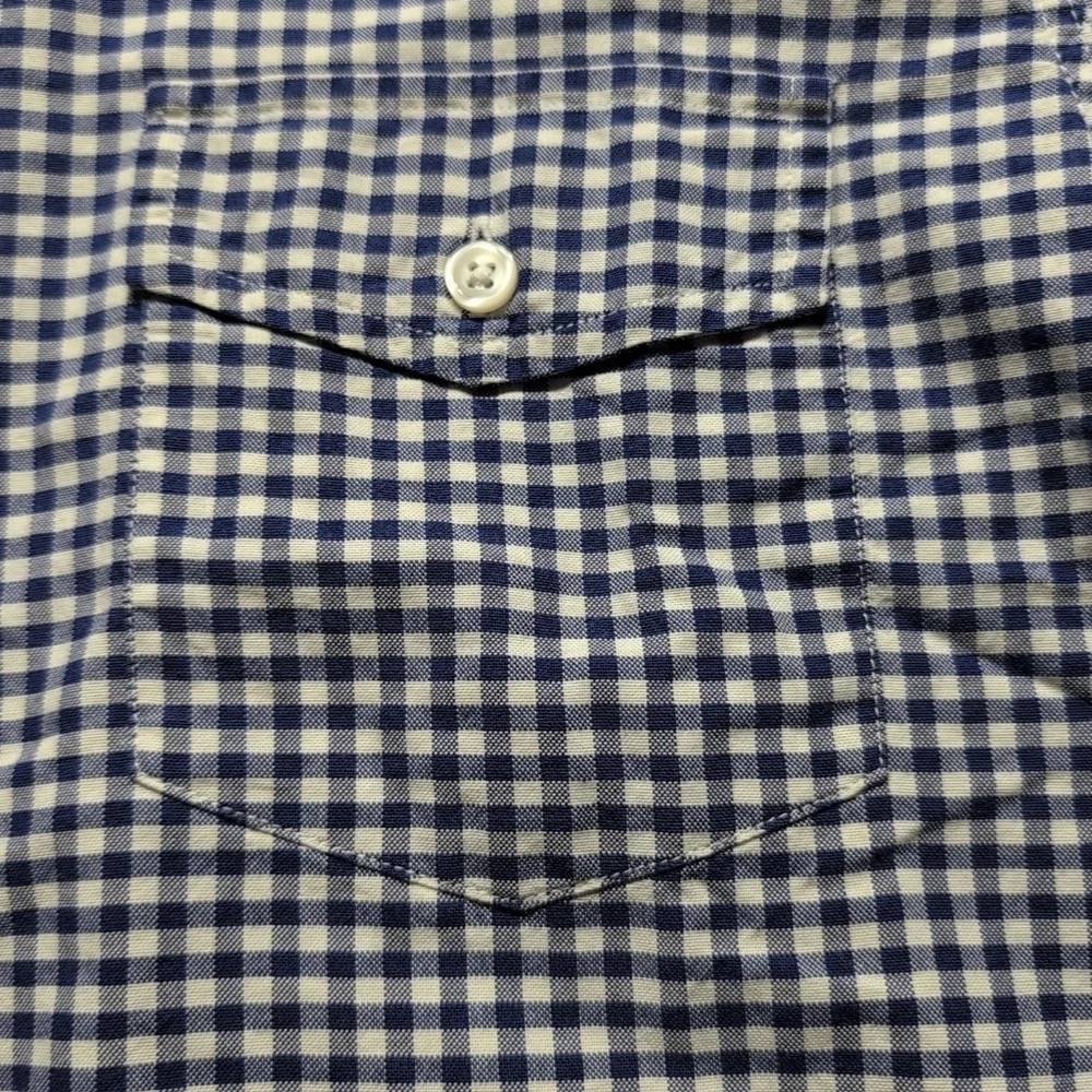 J. Crew Blue and White Casual Button Down Shirt with Gingham Pattern